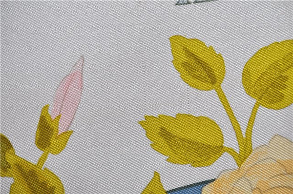 Authentic HERMES Carre 90 Scarf "ROMANTIQUE" Silk Light Blue 5458D