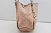 Authentic GUCCI GG Crystal Abbey Shoulder Tote Bag PVC Leather 130736 Pink 5458I