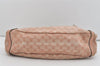Authentic GUCCI GG Crystal Abbey Shoulder Tote Bag PVC Leather 130736 Pink 5458I