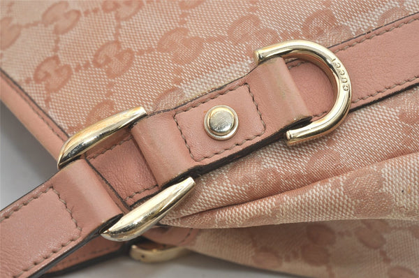 Authentic GUCCI GG Crystal Abbey Shoulder Tote Bag PVC Leather 130736 Pink 5458I
