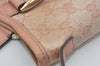 Authentic GUCCI GG Crystal Abbey Shoulder Tote Bag PVC Leather 130736 Pink 5458I