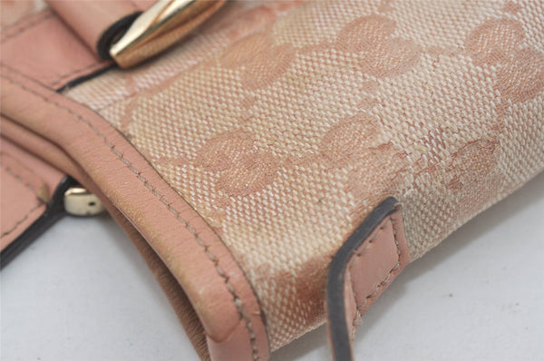 Authentic GUCCI GG Crystal Abbey Shoulder Tote Bag PVC Leather 130736 Pink 5458I