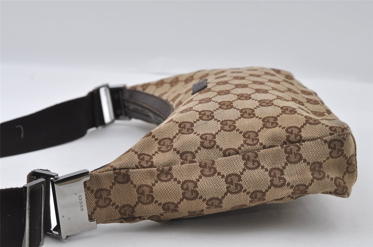 Authentic GUCCI Shoulder Cross Body Bag GG Canvas Leather 35098 Brown 5460I