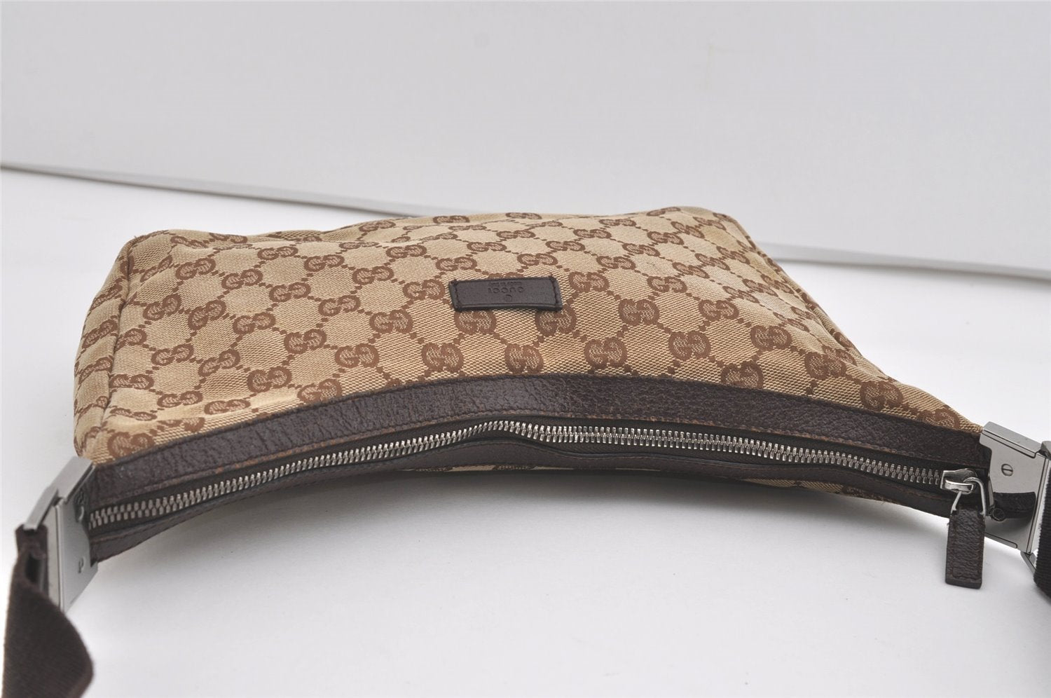 Authentic GUCCI Shoulder Cross Body Bag GG Canvas Leather 35098 Brown 5460I