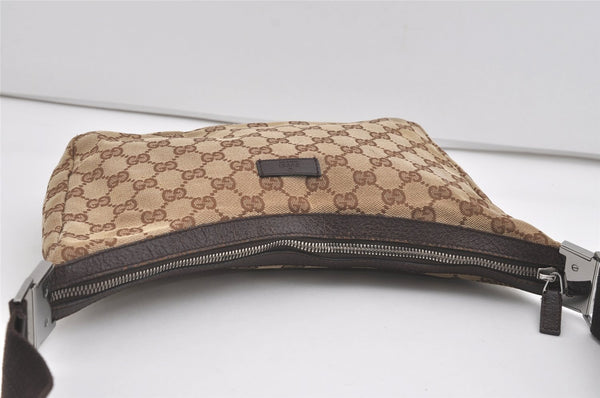 Authentic GUCCI Shoulder Cross Body Bag GG Canvas Leather 35098 Brown 5460I