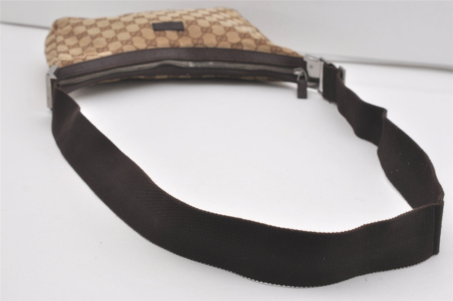 Authentic GUCCI Shoulder Cross Body Bag GG Canvas Leather 35098 Brown 5460I