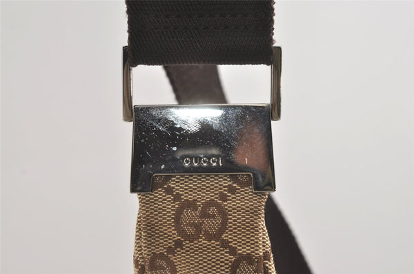 Authentic GUCCI Shoulder Cross Body Bag GG Canvas Leather 35098 Brown 5460I