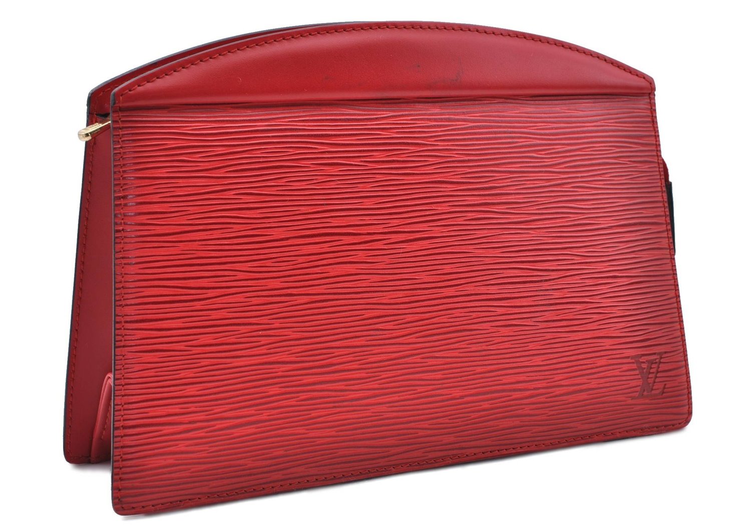 Authentic LOUIS VUITTON Epi Trousse Crete Clutch Bag Red LV 5461C