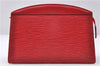 Authentic LOUIS VUITTON Epi Trousse Crete Clutch Bag Red LV 5461C