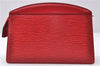 Authentic LOUIS VUITTON Epi Trousse Crete Clutch Bag Red LV 5461C