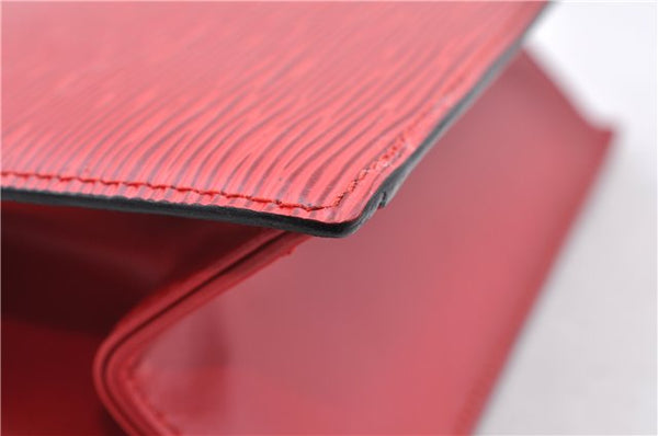 Authentic LOUIS VUITTON Epi Trousse Crete Clutch Bag Red LV 5461C