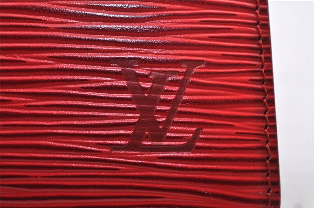 Authentic LOUIS VUITTON Epi Trousse Crete Clutch Bag Red LV 5461C