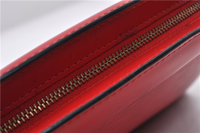Authentic LOUIS VUITTON Epi Trousse Crete Clutch Bag Red LV 5461C