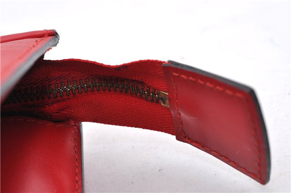 Authentic LOUIS VUITTON Epi Trousse Crete Clutch Bag Red LV 5461C