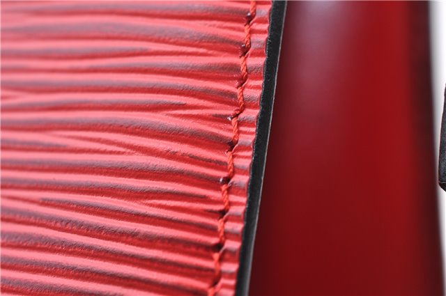 Authentic LOUIS VUITTON Epi Trousse Crete Clutch Bag Red LV 5461C
