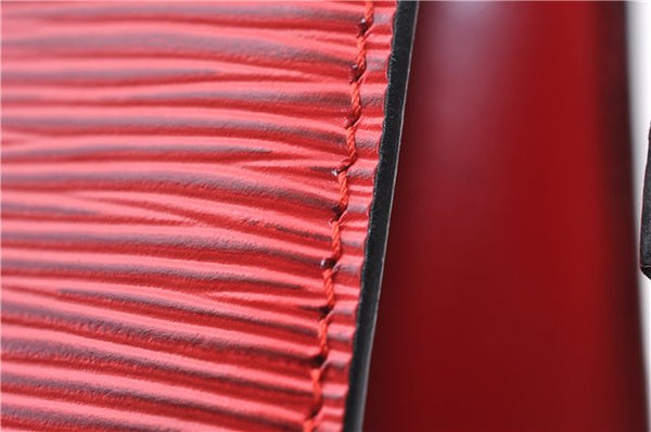 Authentic LOUIS VUITTON Epi Trousse Crete Clutch Bag Red LV 5461C