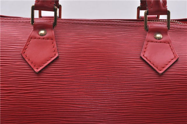 Authentic Louis Vuitton Epi Speedy 30 Hand Boston Bag Red M43007 LV 5461D