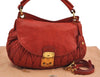 Authentic MIU MIU Matelasse Vintage Leather 2Way Shoulder Hand Bag Red 5461I