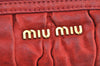 Authentic MIU MIU Matelasse Vintage Leather 2Way Shoulder Hand Bag Red 5461I