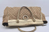 Authentic GUCCI Vintage Abbey Hand Tote Bag GG Canvas Leather 189931 Beige 5463I