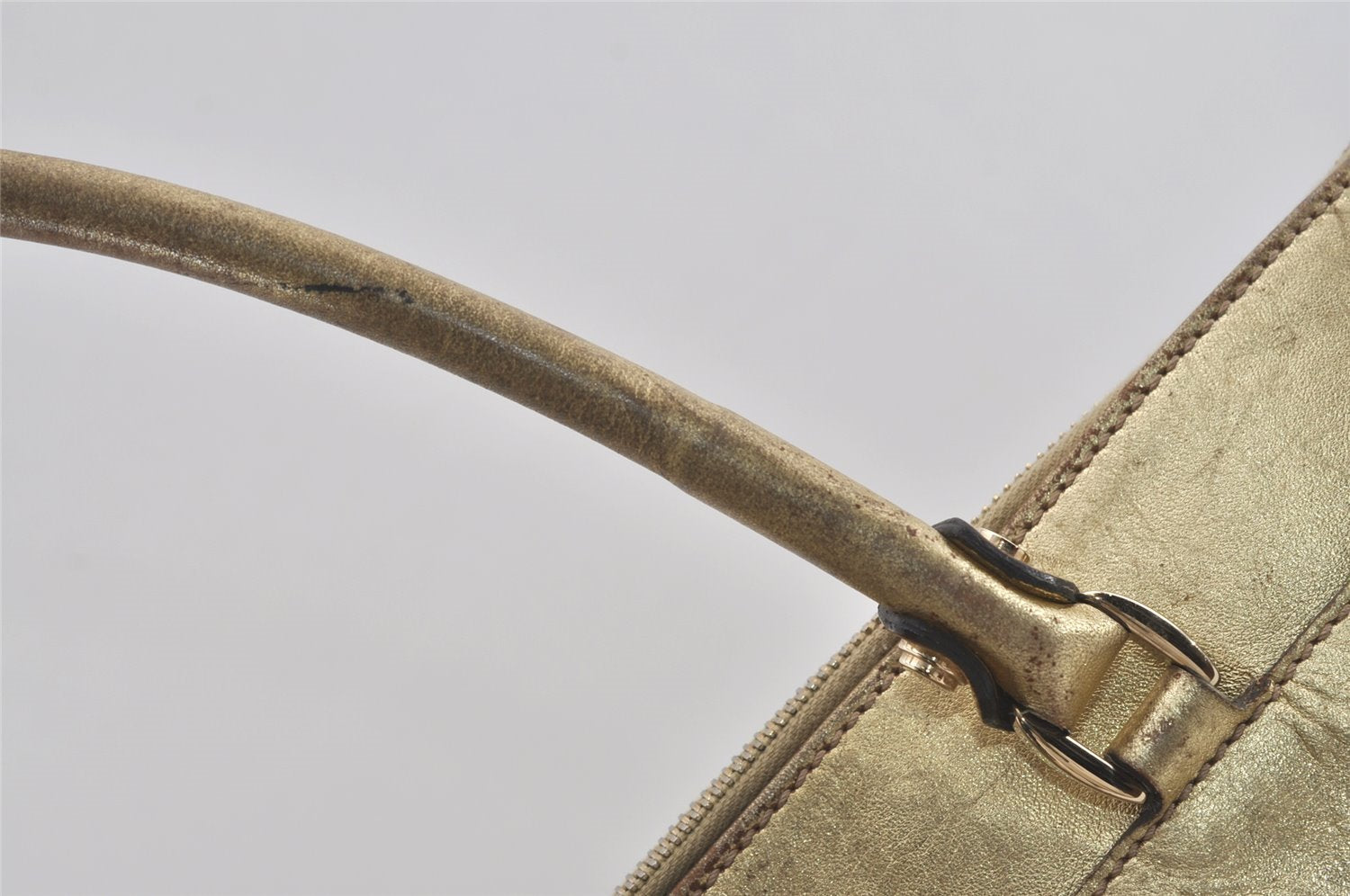 Authentic GUCCI Vintage Abbey Hand Tote Bag GG Canvas Leather 189931 Beige 5463I