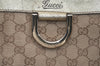 Authentic GUCCI Vintage Abbey Hand Tote Bag GG Canvas Leather 189931 Beige 5463I