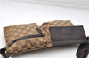 Authentic GUCCI Waist Bum Bag GG Canvas Leather 28566 Brown 5464D