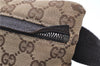 Authentic GUCCI Waist Bum Bag GG Canvas Leather 28566 Brown 5464D