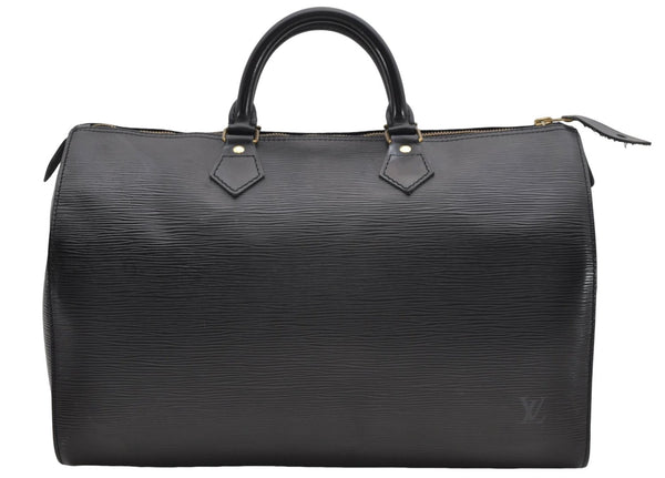 Authentic Louis Vuitton Epi Speedy 35 Hand Boston Bag Black M42992 LV 5465D
