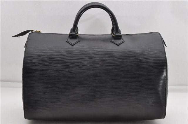 Authentic Louis Vuitton Epi Speedy 35 Hand Boston Bag Black M42992 LV 5465D
