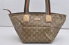 Authentic GUCCI GG Crystal Hand Tote Bag GG PVC Leather 131228 Gold 5465I