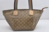 Authentic GUCCI GG Crystal Hand Tote Bag GG PVC Leather 131228 Gold 5465I