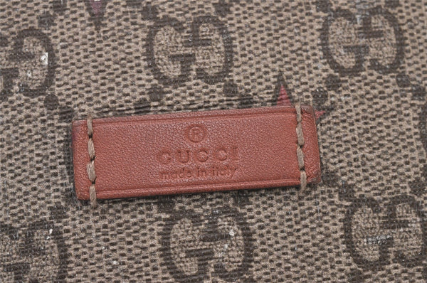 Authentic GUCCI GG Supreme Stars Shoulder Bag PVC Leather 201732 Brown 5466I