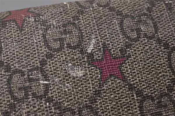 Authentic GUCCI GG Supreme Stars Shoulder Bag PVC Leather 201732 Brown 5466I