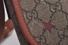 Authentic GUCCI GG Supreme Stars Shoulder Bag PVC Leather 201732 Brown 5466I