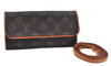 Authentic Louis Vuitton Monogram Pochette Twin PM Shoulder Bag M51854 LV 5467D