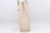 Authentic BURBERRY Stripe Shoulder Toe Bag Canvas Leather Ivory Orange 5469D