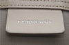 Authentic BURBERRY Stripe Shoulder Toe Bag Canvas Leather Ivory Orange 5469D