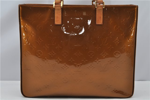 Authentic Louis Vuitton Vernis Columbus Shoulder Tote Bag Brown M91134 LV 5472F