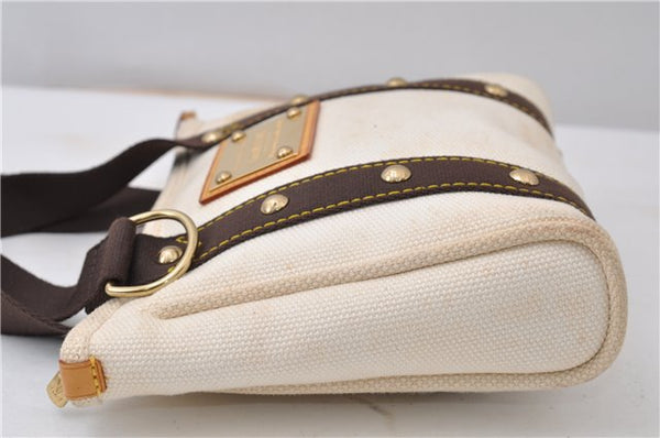 Authentic Louis Vuitton Antigua Cabas PM Hand Bag White Brown M40039 LV 5473F
