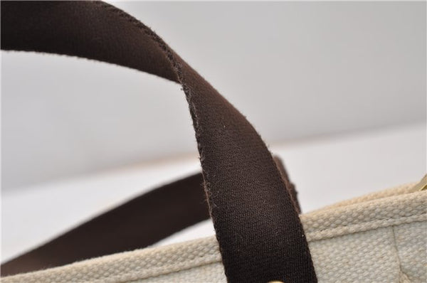 Authentic Louis Vuitton Antigua Cabas PM Hand Bag White Brown M40039 LV 5473F