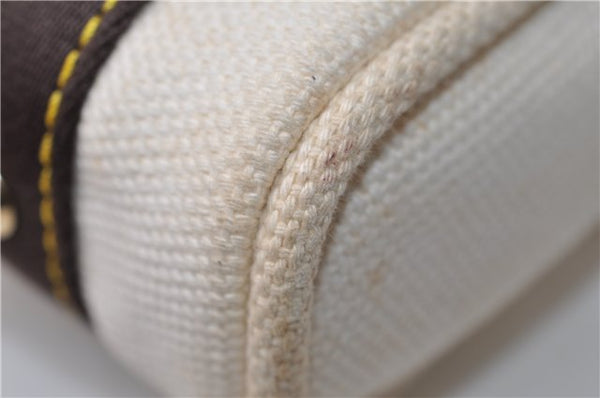 Authentic Louis Vuitton Antigua Cabas PM Hand Bag White Brown M40039 LV 5473F