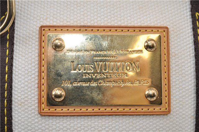 Authentic Louis Vuitton Antigua Cabas PM Hand Bag White Brown M40039 LV 5473F