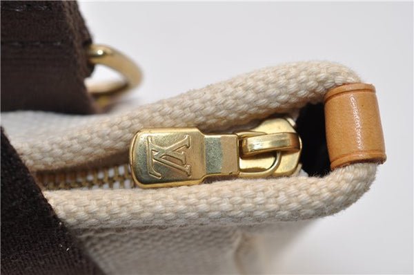 Authentic Louis Vuitton Antigua Cabas PM Hand Bag White Brown M40039 LV 5473F