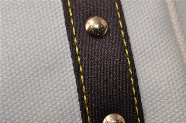 Authentic Louis Vuitton Antigua Cabas PM Hand Bag White Brown M40039 LV 5473F