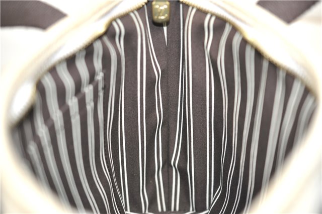 Authentic Louis Vuitton Antigua Cabas PM Hand Bag White Brown M40039 LV 5473F