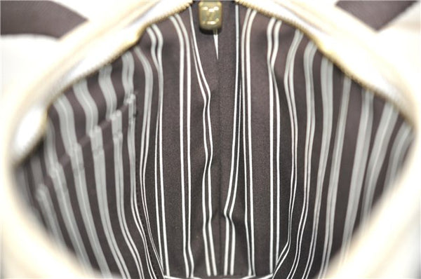 Authentic Louis Vuitton Antigua Cabas PM Hand Bag White Brown M40039 LV 5473F