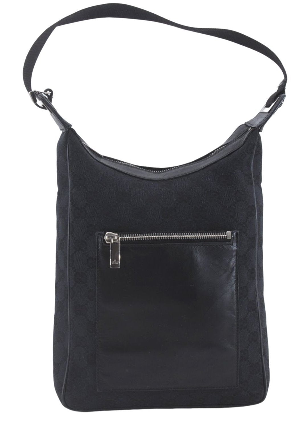 Authentic GUCCI Vintage Shoulder Hand Bag GG Canvas Leather 0190537 Black 5474D