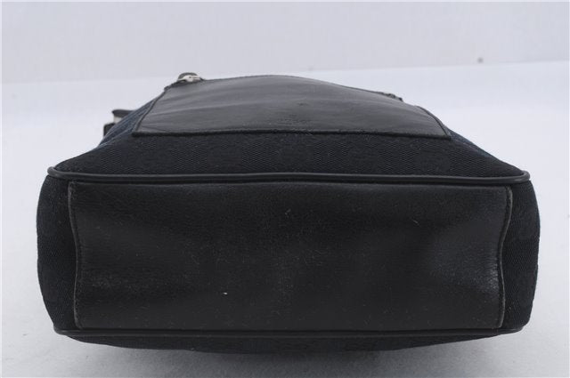 Authentic GUCCI Vintage Shoulder Hand Bag GG Canvas Leather 0190537 Black 5474D