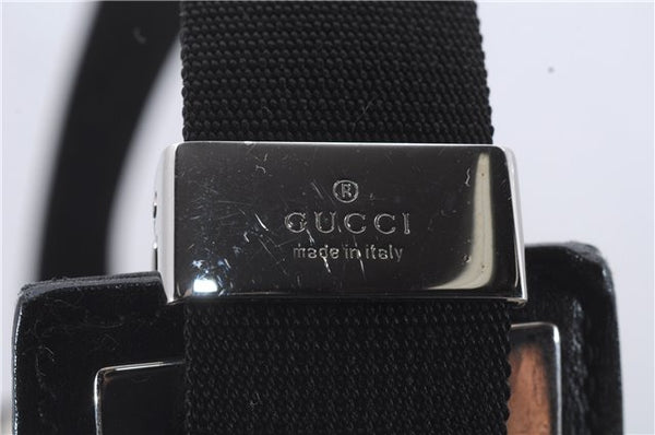 Authentic GUCCI Vintage Shoulder Hand Bag GG Canvas Leather 0190537 Black 5474D